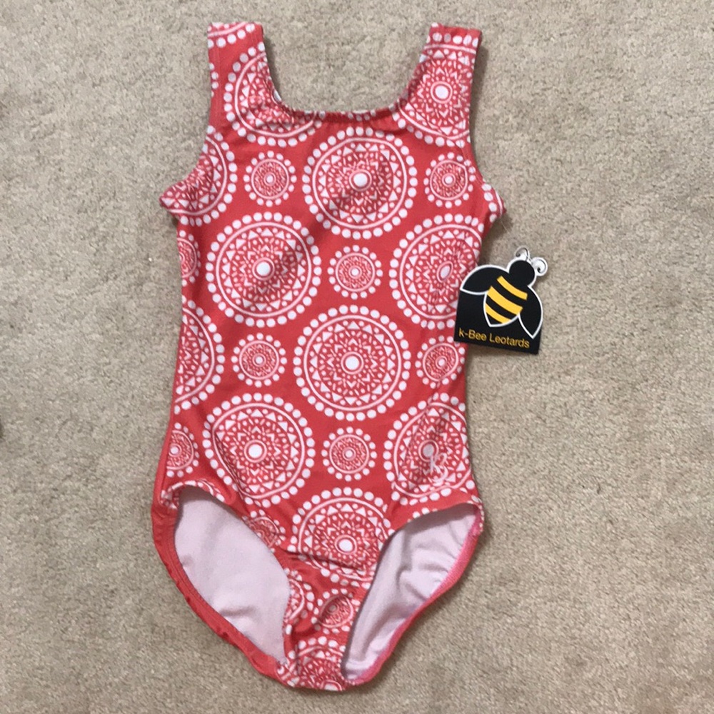 Mandala coral flip flop leotard